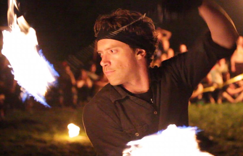 Kevin with fire poi.